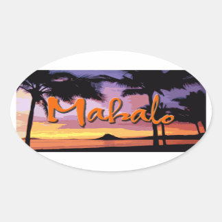 Etiqueta do por do sol de Mahalo