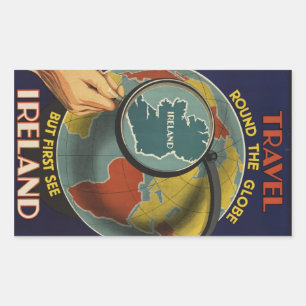 Etiqueta do poster das viagens vintage de Ireland