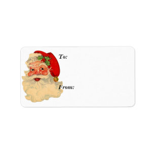 Etiqueta do presente da cara do papai noel