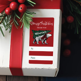 Etiqueta do presente da entrega do urso polar do