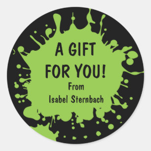 Etiqueta do presente de Splat