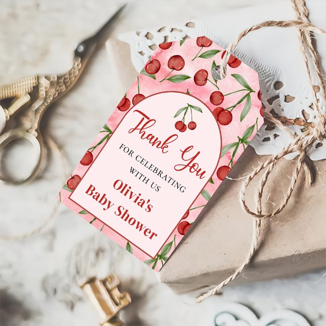 Etiqueta do presente do Chá de fraldas de Cherry V (Criador carregado)