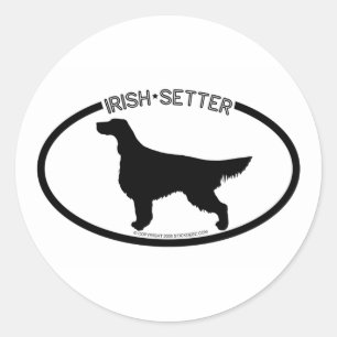 Etiqueta do preto da silhueta do setter irlandês