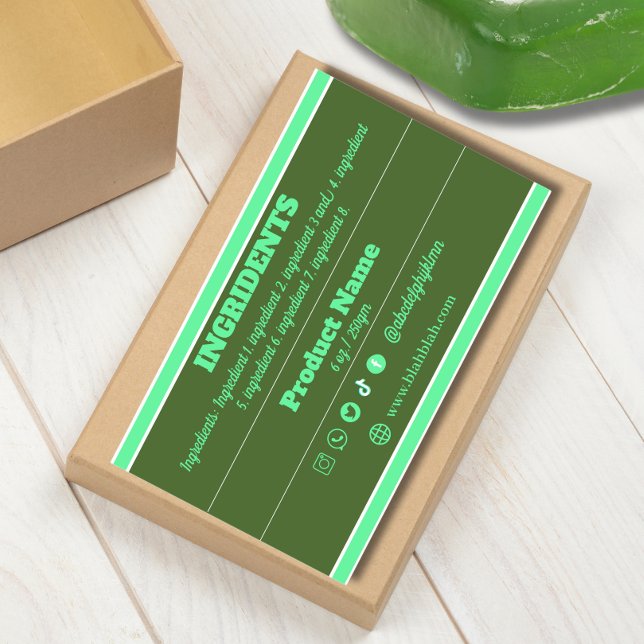 Etiqueta do produto Ingrediente (Criador carregado)