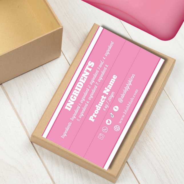 Etiqueta do produto Ingrediente (Criador carregado)