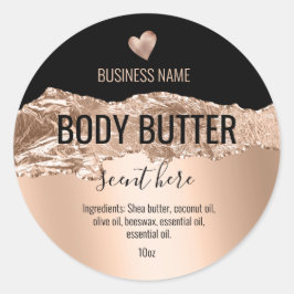 etiqueta do produto moderno rosa de manteiga corpo