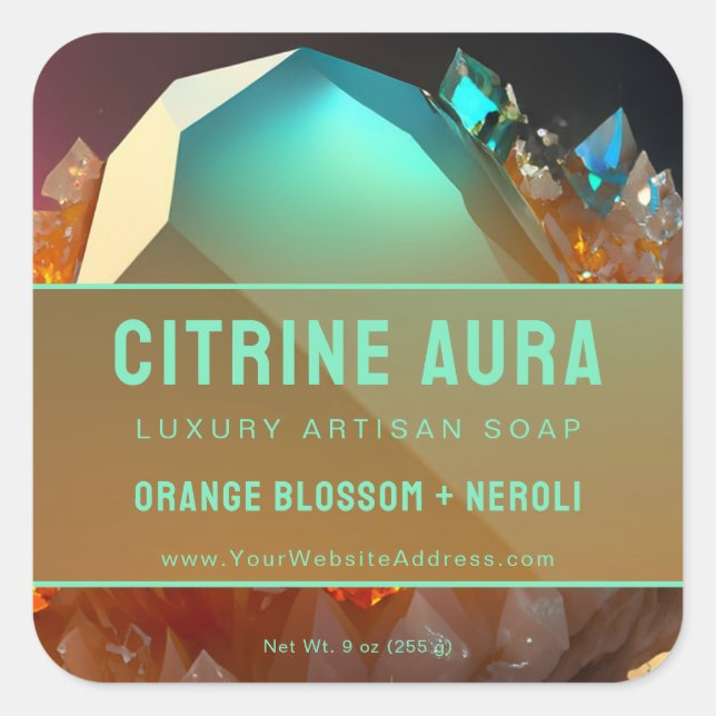 Etiqueta do produto Turquoise Abstrato Citrine Fan (Frente)