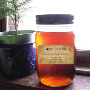 Etiqueta do Produto Xarope Maple Foles