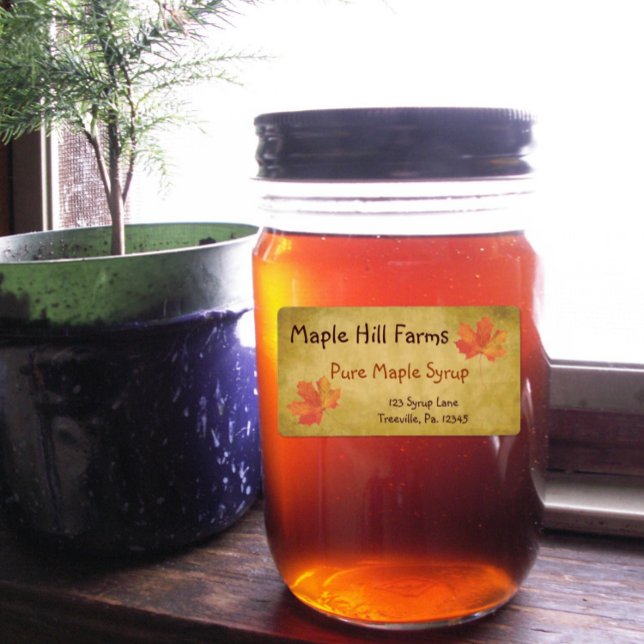 Etiqueta do Produto Xarope Maple Foles (Criador carregado)