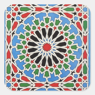 Etiqueta do quadrado do azulejo do Moorish
