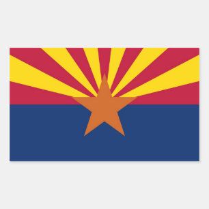 Etiqueta do retângulo com a bandeira da arizona,