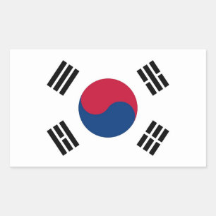 Etiqueta do retângulo com a bandeira de Coreia do
