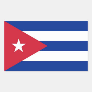 Etiqueta do retângulo com a bandeira de Cuba