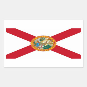 Etiqueta do retângulo com a bandeira de Florida,