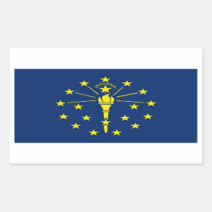Etiqueta do retângulo com a bandeira de Indiana,
