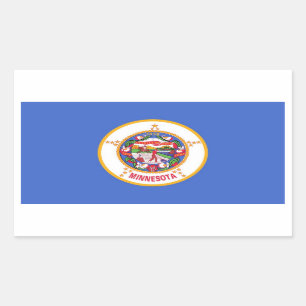 Etiqueta do retângulo com a bandeira de Minnesota