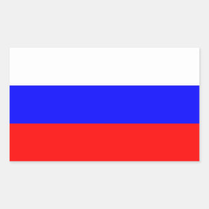Etiqueta do retângulo com a bandeira de Rússia