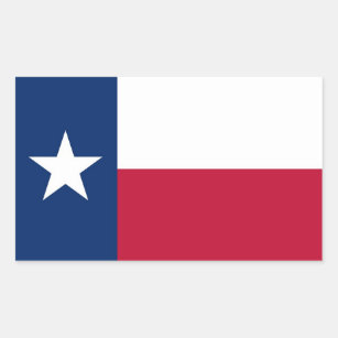 Etiqueta do retângulo com a bandeira de Texas