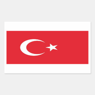 Etiqueta do retângulo com a bandeira de Turquia