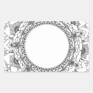 Etiqueta do retângulo da mandala da Lua cheia