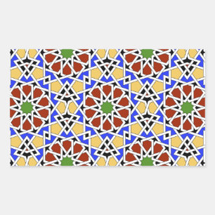 Etiqueta do retângulo do azulejo do Moorish