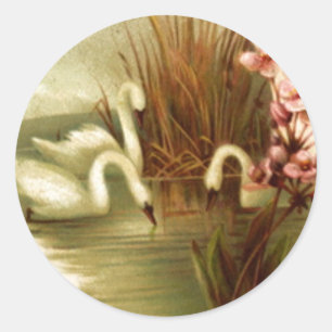 Etiqueta do selo do envelope das cisnes do vintage
