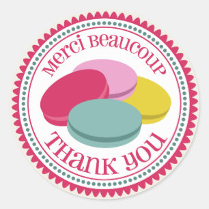 Etiqueta do selo do envelope de Macarons Merci do