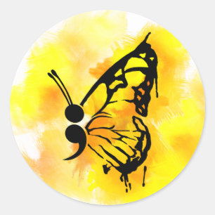 Etiqueta do semicolon da borboleta