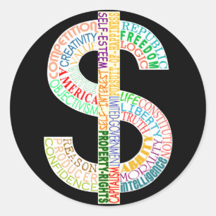 Etiqueta do sinal de dólar