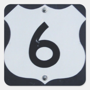 Etiqueta do sinal de estrada da estrada 6 dos E.U.