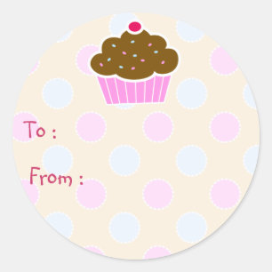 Etiqueta do Tag do presente do cupcake da nuvem