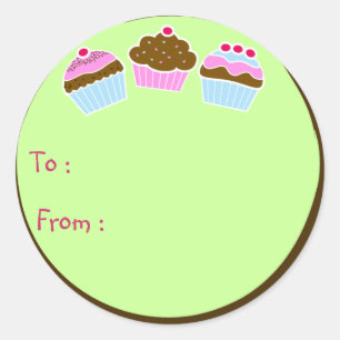 Etiqueta do Tag do presente dos cupcakes