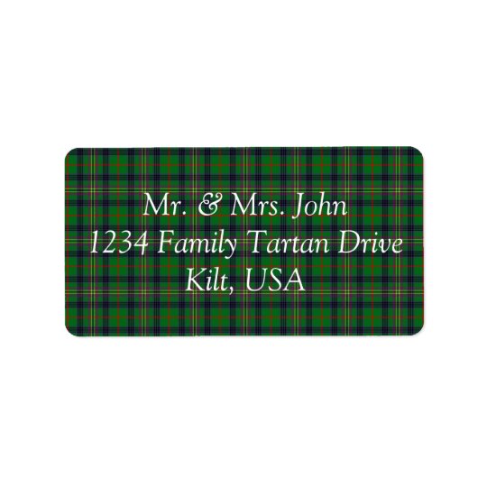 Etiqueta do Tartan de Kennedy