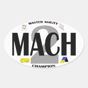 Etiqueta do título da agilidade do cão do MACH 2