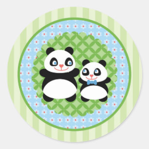 Etiqueta do urso de panda do menino