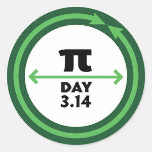 Etiqueta do verde do dia do Pi