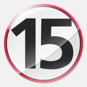 Etiqueta do vermelho do número 15