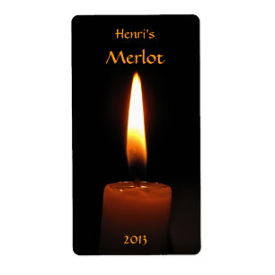 Etiqueta do vinho da chama de vela
