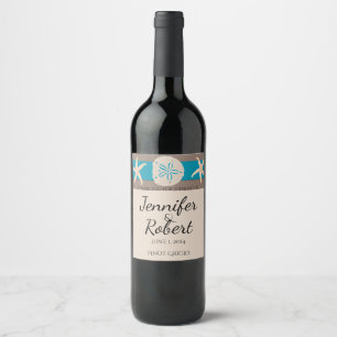 Etiqueta do vinho da estrela do mar da banda de