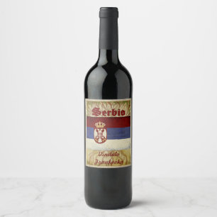 Etiqueta do vinho de Serbia