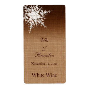 Etiqueta do vinho do casamento de Ombre do inverno