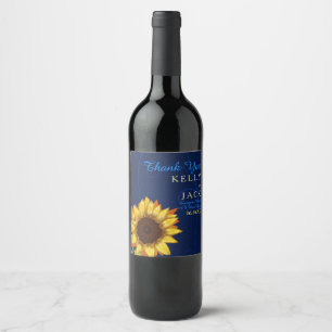 Etiqueta do vinho do casamento do girassol