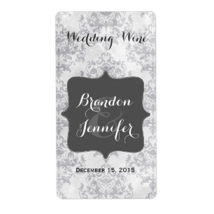 Etiqueta do vinho do casamento tema damasco