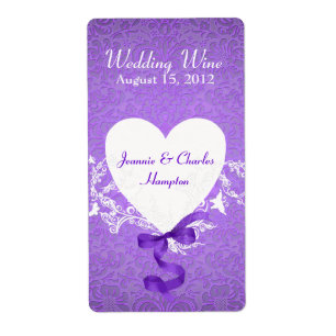 Etiqueta do vinho do casamento tema damasco da