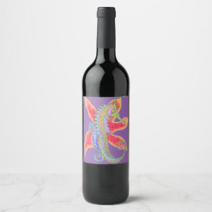 etiqueta do vinho do cavalo marinho e da estrela