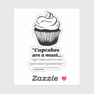 Etiqueta do vinil do cupcake da margarida da avó