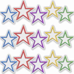 Etiqueta do vinil - estrelas coloridas
