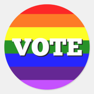 Etiqueta do voto no fundo do orgulho