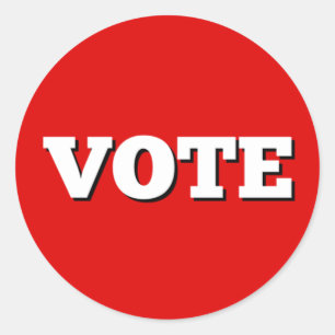 Etiqueta do voto no fundo vermelho