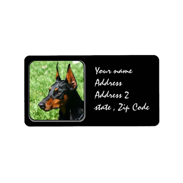 Etiqueta Doberman Pinscher (Frente)